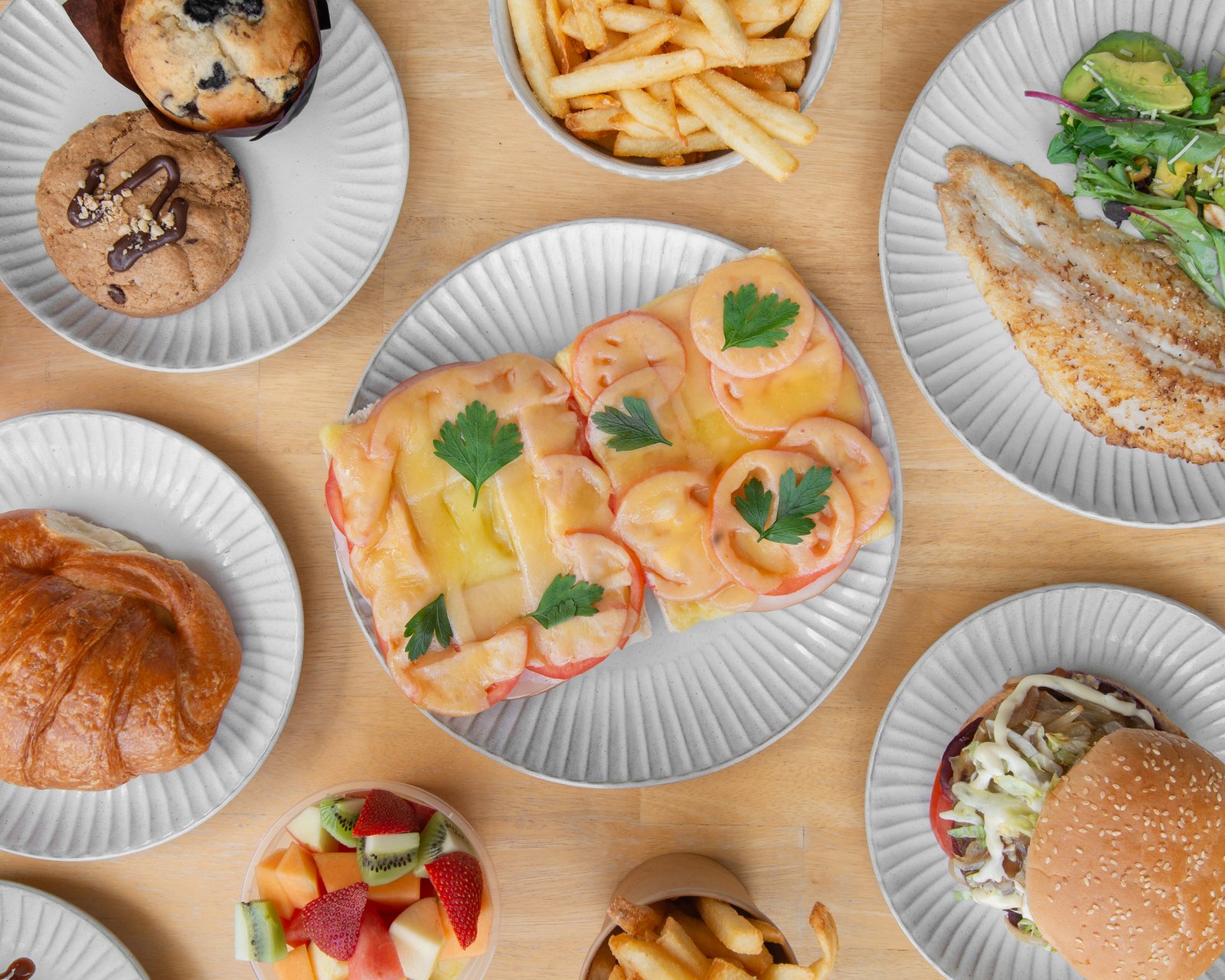 Food spread at Forest Espresso neighbourhood café, Frenchs Forest NSW